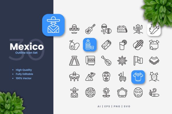 A Comprehensive Collection of Mexico Icons for Modern Design Projects
