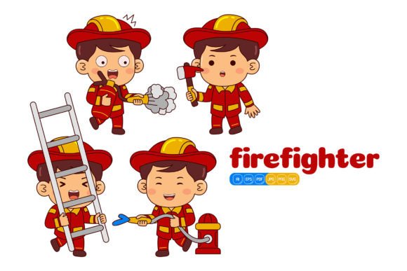 Cute Firefighter Boy Vector Pack 02: A Versatile Asset for Modern Creatives
