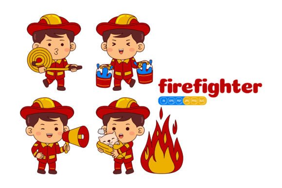 Cute Firefighter Vector Art: A Flexible Design Resource