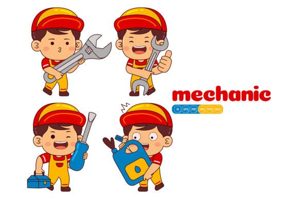 Cute Mechanic Boy Vector Pack 02: Your Toolkit for Creative Branding