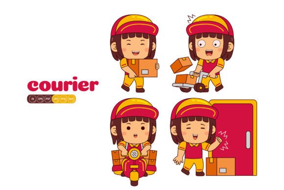 Elevate Your Visual Storytelling with the Cute Courier Girl Vector Pack