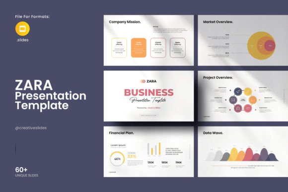 Present Your Work Professionally with the Zara Slides Template