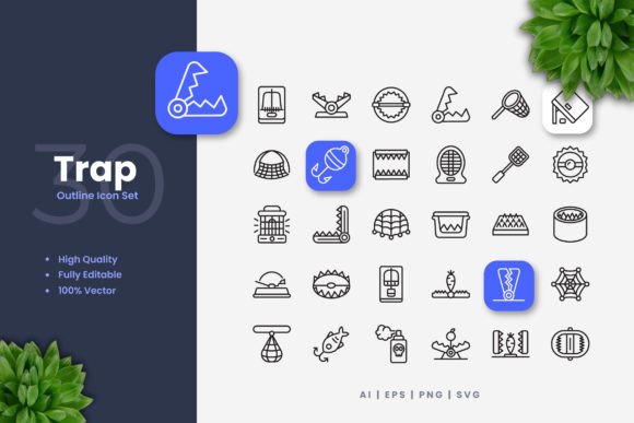 Trap Icons: A Versatile Vector Icon Set for Modern Design Projects