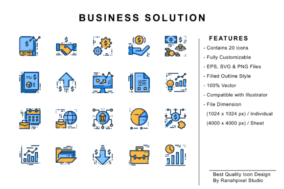 Understanding Business Solution Icons: Filled Outline Styles and Their Role