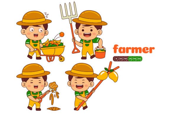 Unlock Endless Creativity with the Cute Farmer Boy Vector Pack