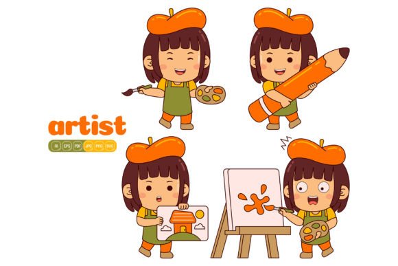 Unlocking Creative Possibilities: A Guide to the Cute Artist Girl Vector Pack 01
