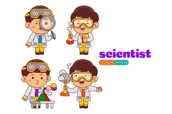 Unlocking Creative Potential with the Cute Scientist Boy Vector Pack 02
