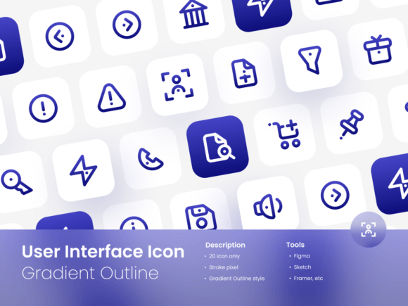 User Interface Icon Set Gradient Outline: A Versatile Design Solution
